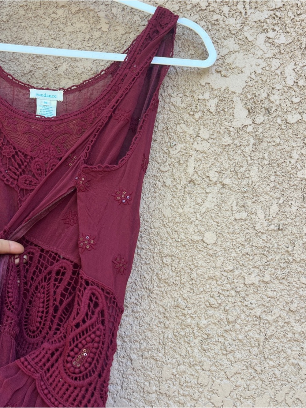 Sundance Lace Maxi Dress Womens XL Romantic Whimsical Renaissance NWT - Picture 10 of 15